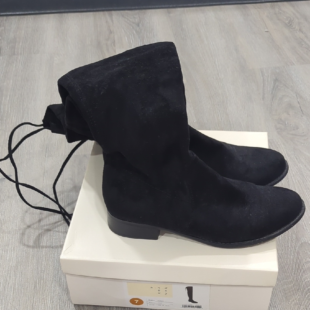 A New Day Black Lace Up Boots Sleek Design